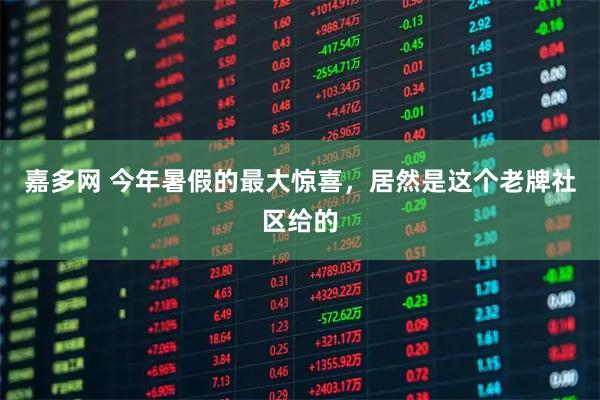 嘉多网 今年暑假的最大惊喜，居然是这个老牌社区给的