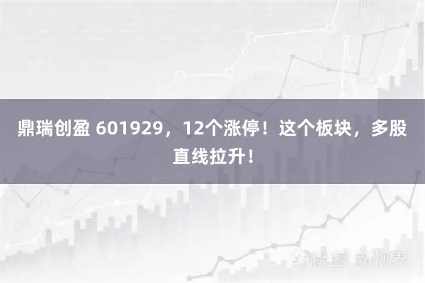鼎瑞创盈 601929，12个涨停！这个板块，多股直线拉升！